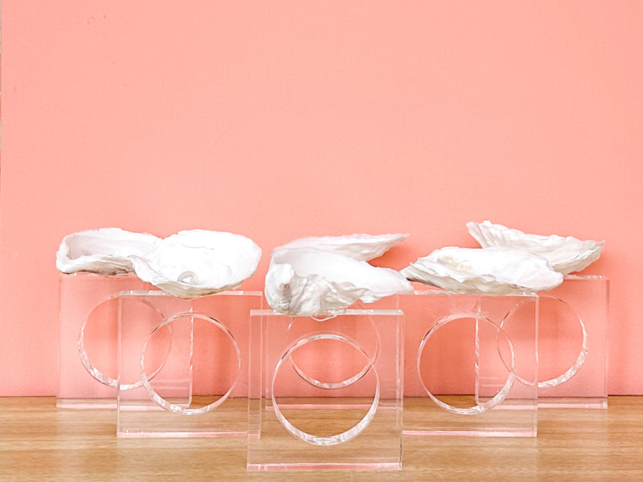 Set of Six Oyster and Pearl Napkin Rings