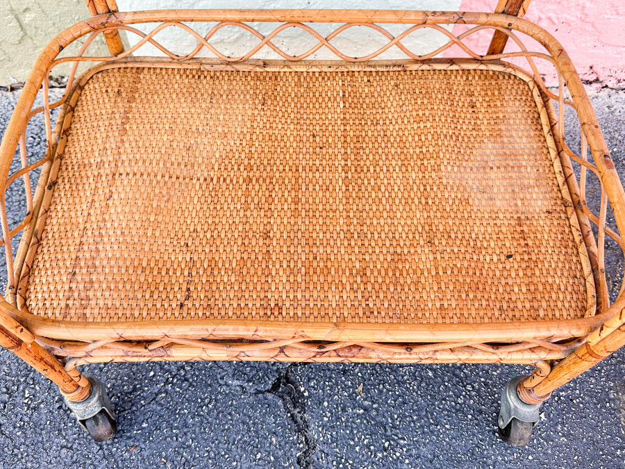 Petite Old Florida Rattan Cart