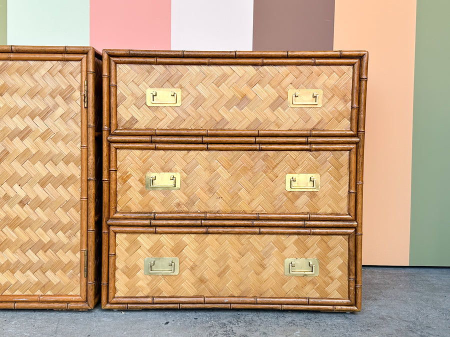 Pair of Old Florida Style Oversized Nightstands