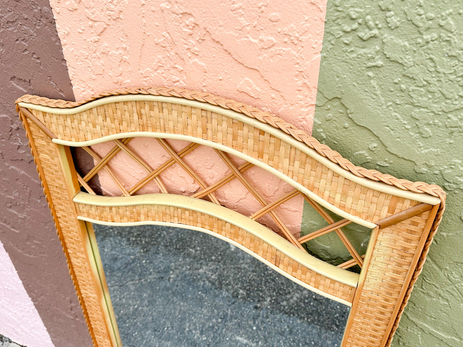 Braided Rattan Mirror