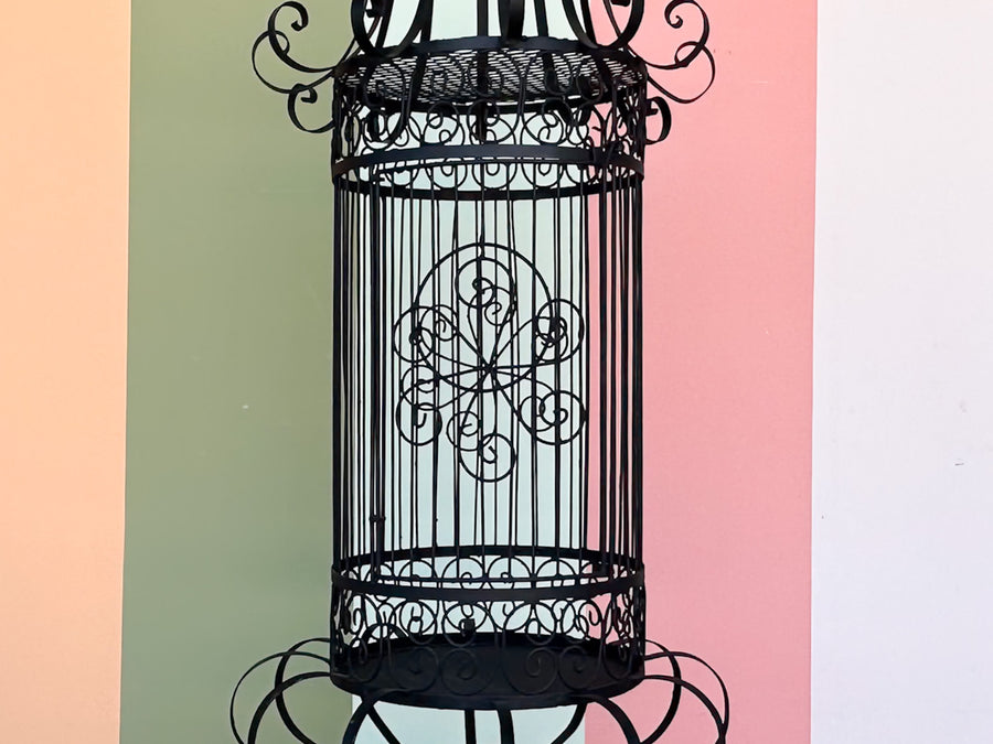 Whimsical Wrought Iron Birdcage