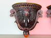 Pair of Painted Wood Elephant Wall Shelves