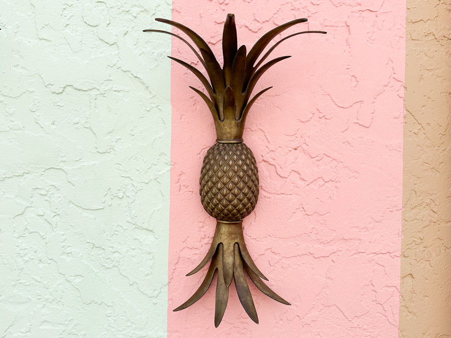 Pair of Brass Pineapple Wall Sconces