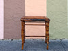 Set of Three Tortoiseshell Rattan Nesting Tables