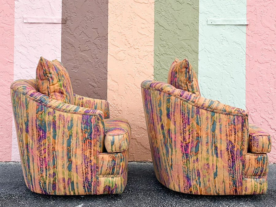 Pair of So Colorful Barrel Swivel Chairs