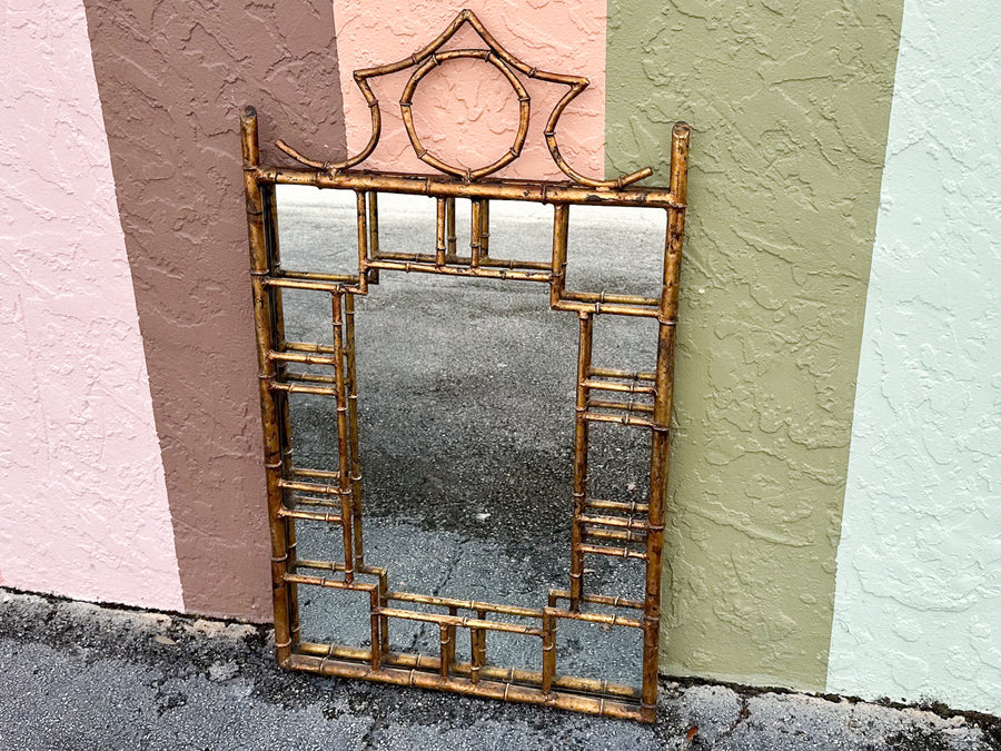 Regency Chic Faux Bamboo Metal Mirror