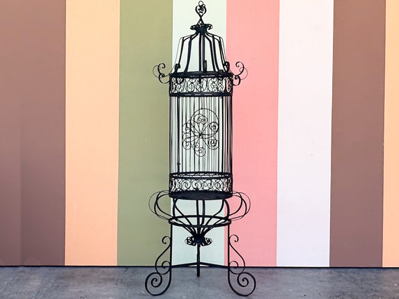 Whimsical Wrought Iron Bird Cage