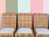 Set of Eight Baldwin Style Rattan Wrapped Dining Chairs