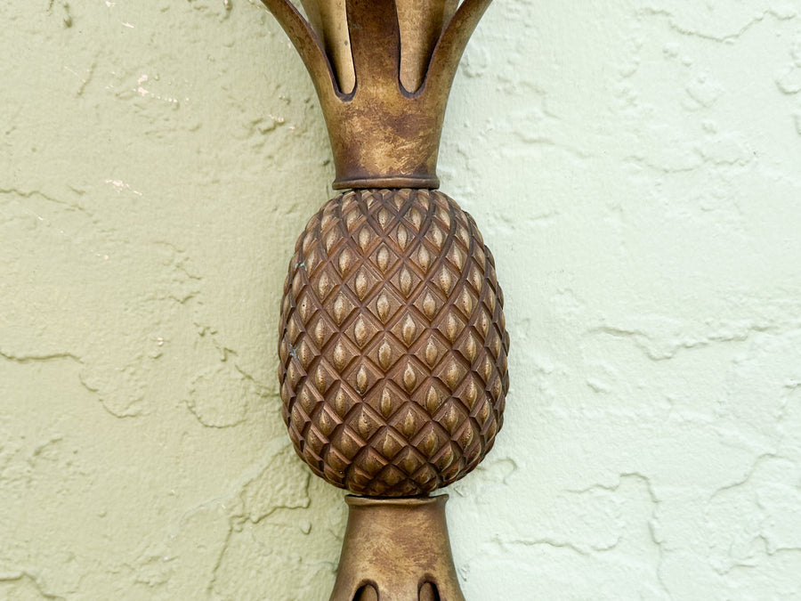 Pair of Brass Pineapple Wall Sconces