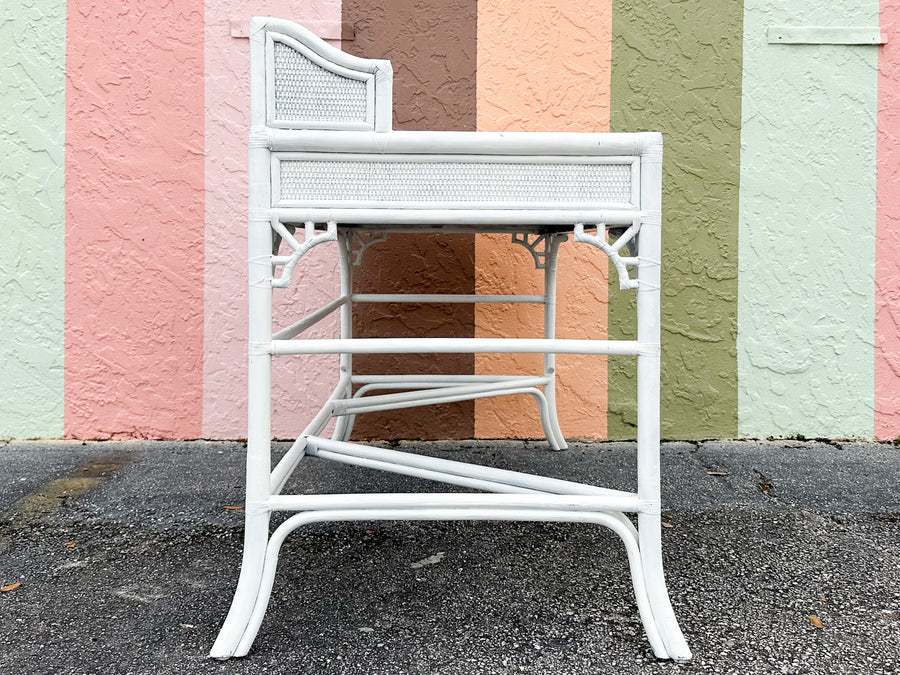 Hekman Rattan Chippendale Desk and Chair