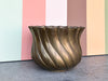 Huge Scalloped Brass Cachepot