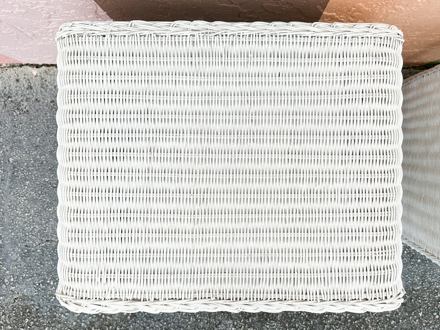 Pair of Waterfall Wicker Nightstands