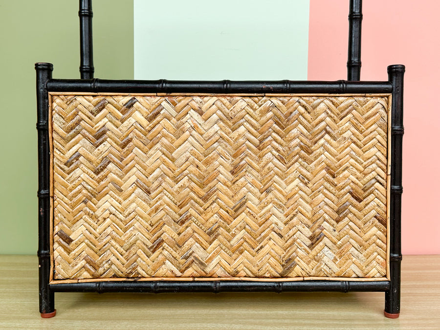 Faux Bamboo and Rattan Magazine Rack