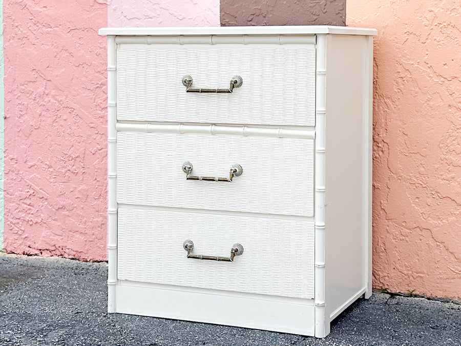 Oversized Faux Bamboo Nightstand