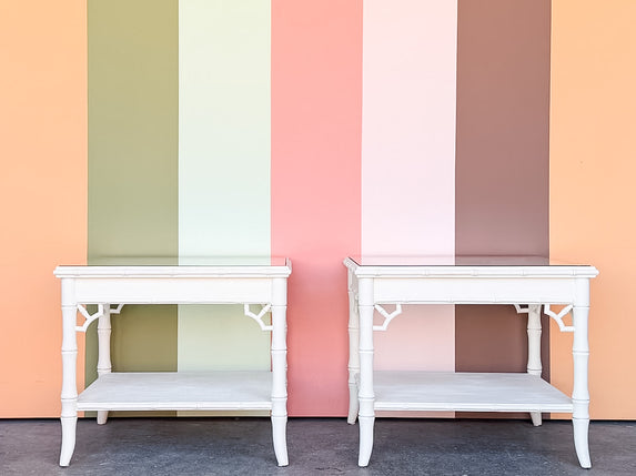 Pair of Painted Chippendale Side Tables