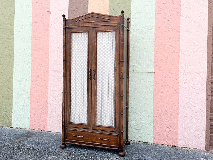 Handsome Faux Bamboo Armoire