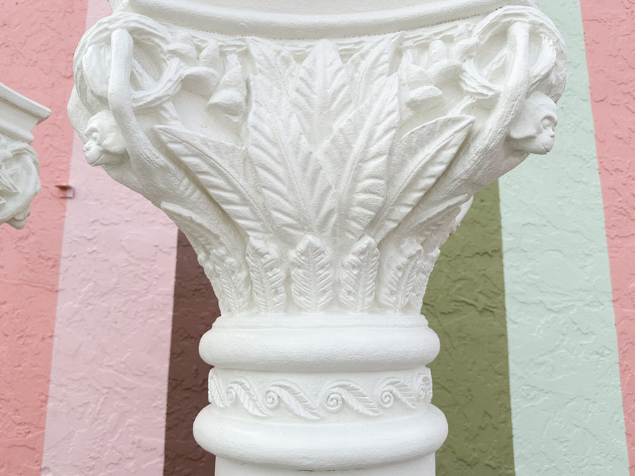 Pair of Plaster Monkey Columns
