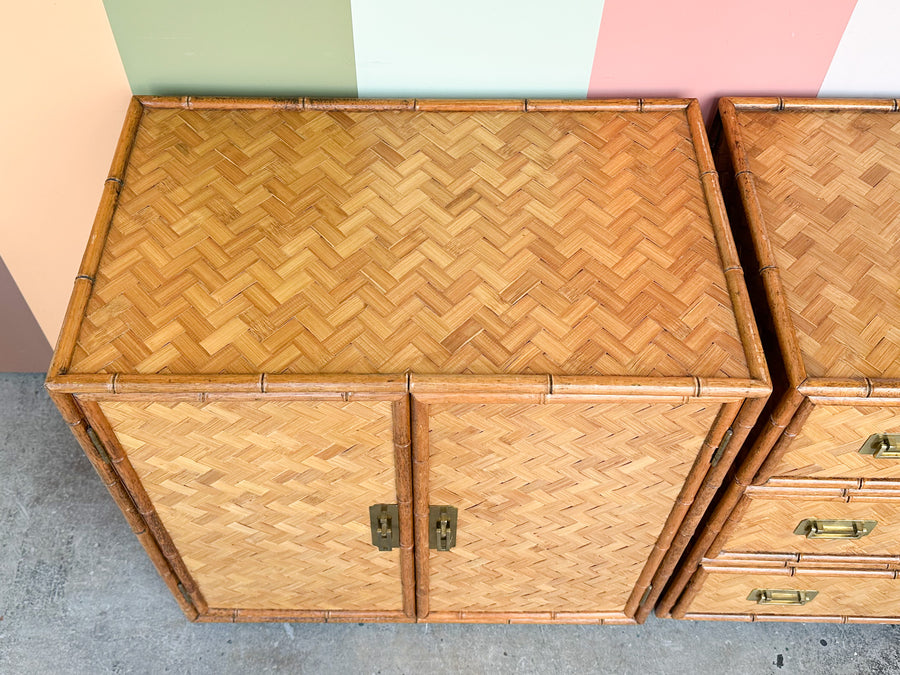 Pair of Old Florida Style Oversized Nightstands