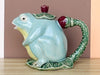 Majolica Frog Sugar and Creamer Set