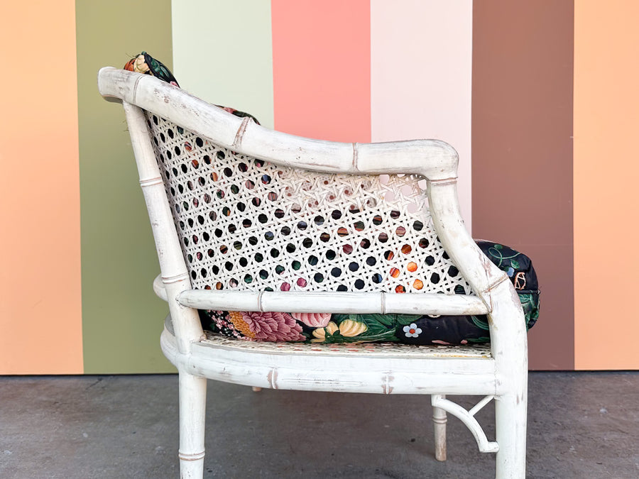 Faux Bamboo and Cane Bench