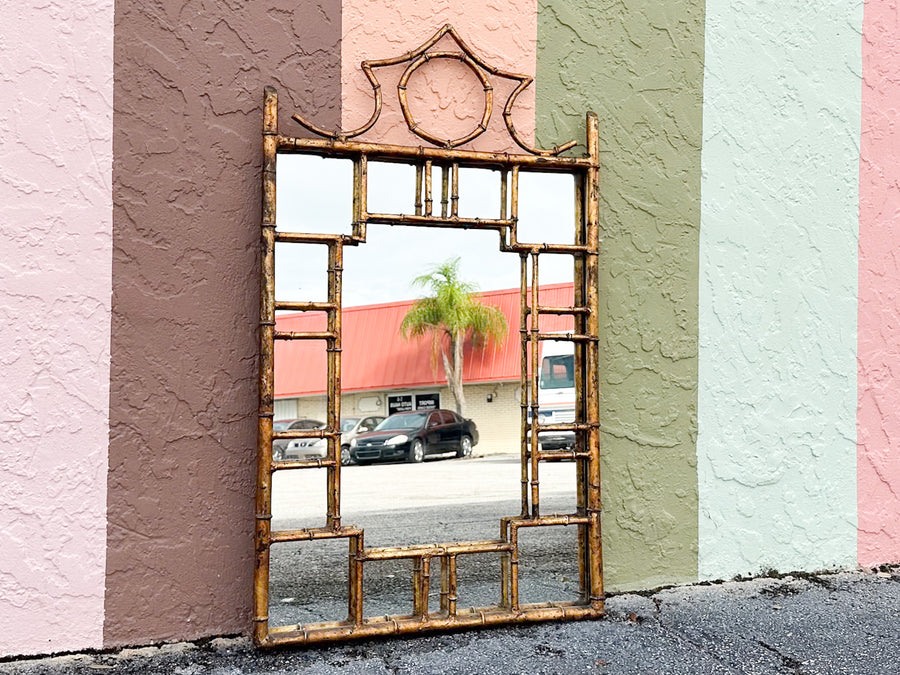 Regency Chic Faux Bamboo Metal Mirror