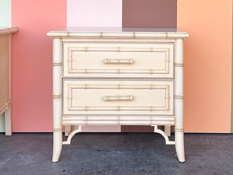 Pair of Dixie Aloha Faux Bamboo Nightstands