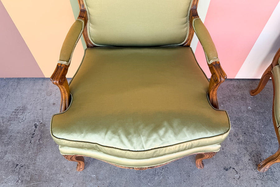 Pair of Bergere Chairs by Baker