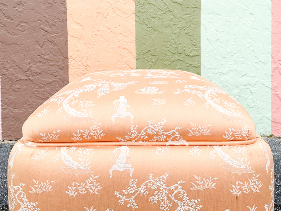 Peach Pagoda Upholstered Pouf