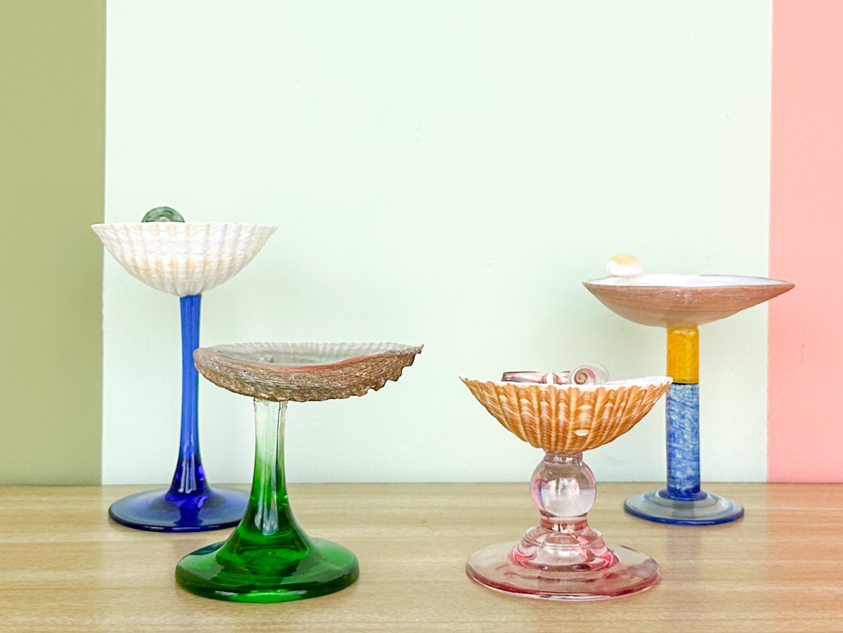 Set of Four Colorful Shell Coupes