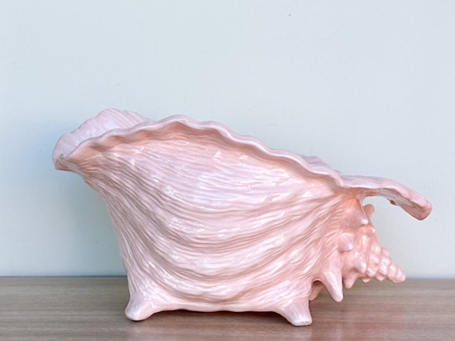 Peach Conch Shell Cachepot