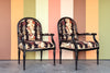 Pair of Shell Upholstered Arm Chairs