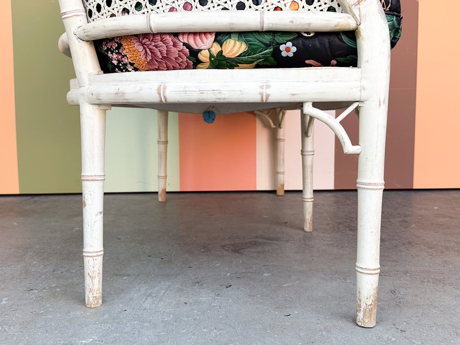Faux Bamboo and Cane Bench