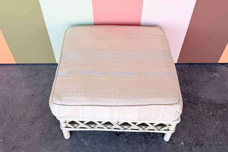 Ficks Reed Rattan Lattice Ottoman
