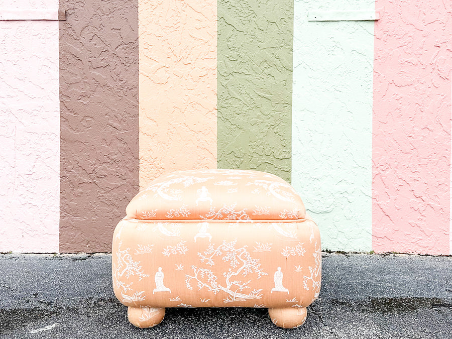Peach Pagoda Upholstered Pouf