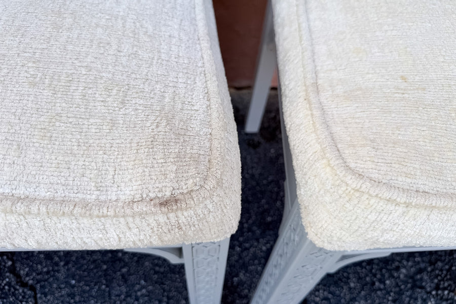 Set of Six Newly Painted Cane and Wood Dining Chairs