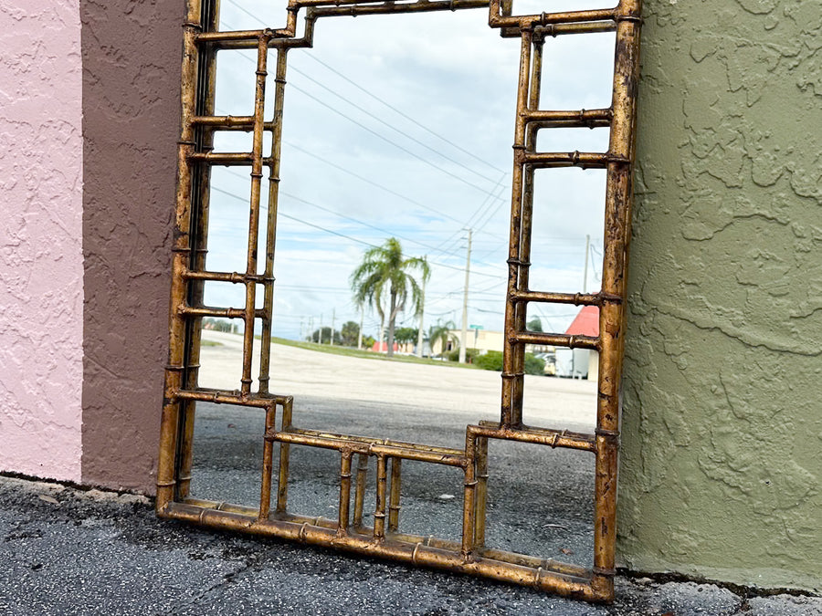 Regency Chic Faux Bamboo Metal Mirror
