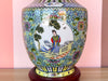 Teal and Yellow Chinoiserie Lamp