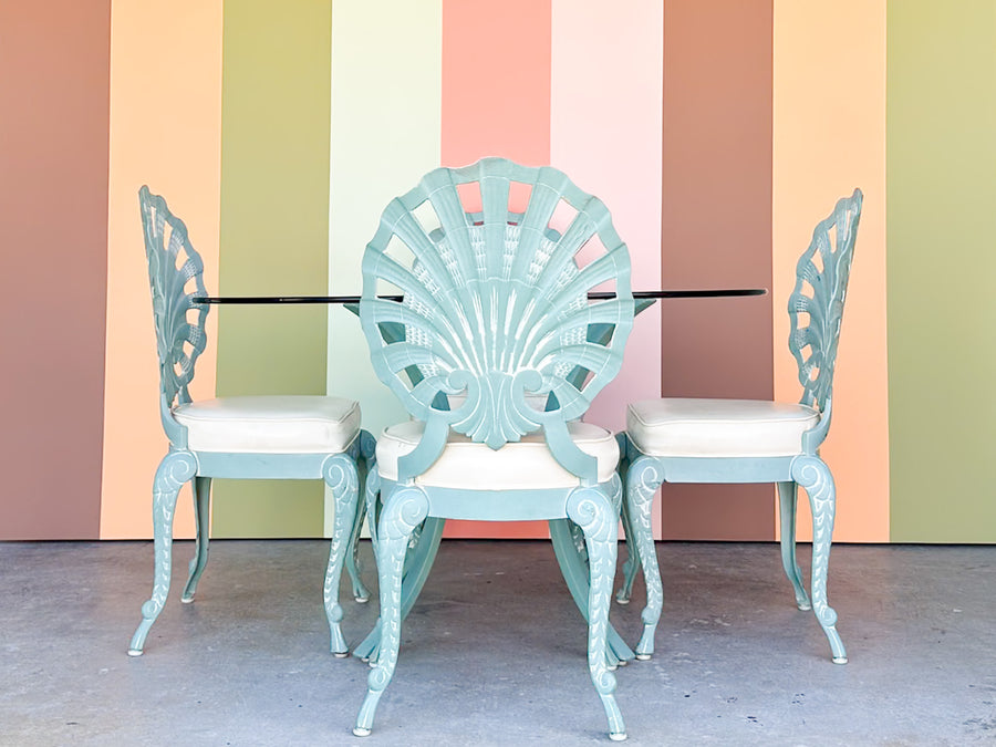 Palm Beach Chic Grotto Shell Back Outdoor Dining Set