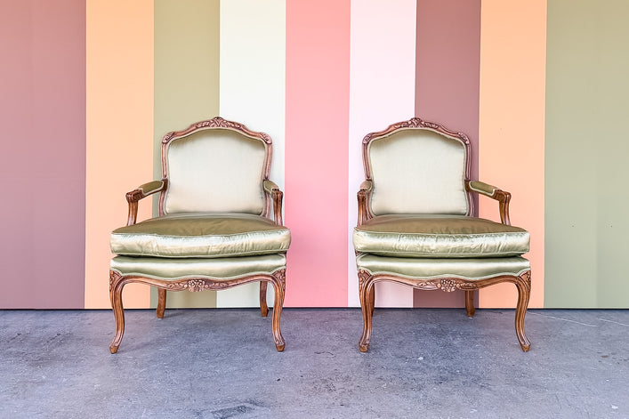 Pair of Bergere Chairs by Baker