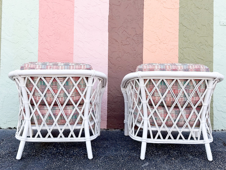 Pair of Ficks Reed Rattan Lounge Chairs