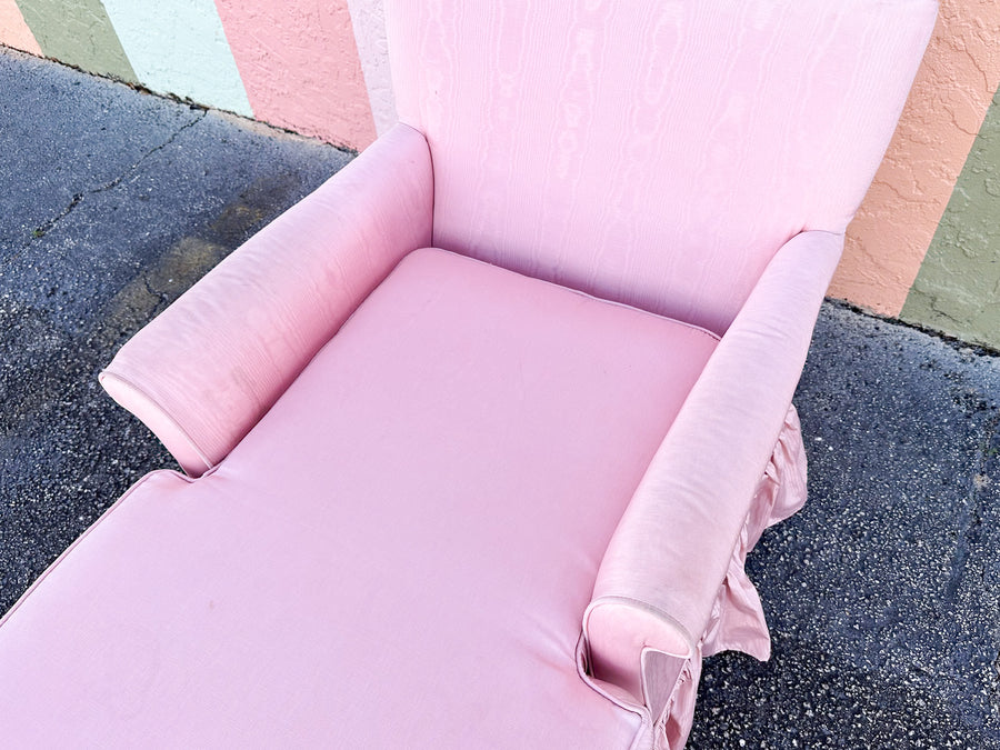 Pink Chic Satin Upholstered Chaise