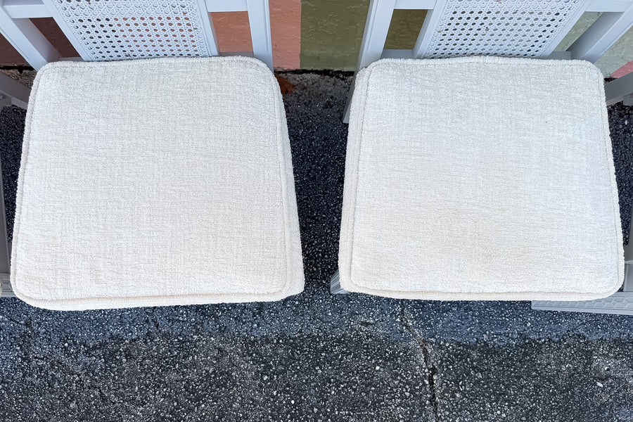 Set of Six Newly Painted Cane and Wood Dining Chairs
