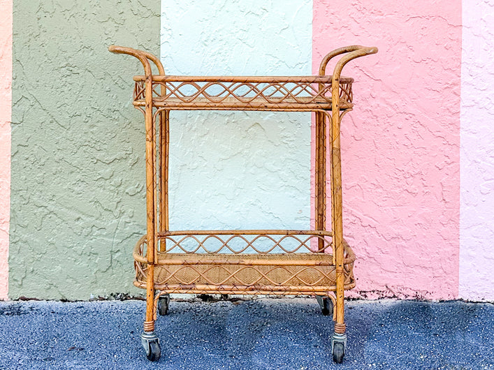 Petite Old Florida Rattan Cart