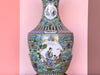 Teal and Yellow Chinoiserie Lamp