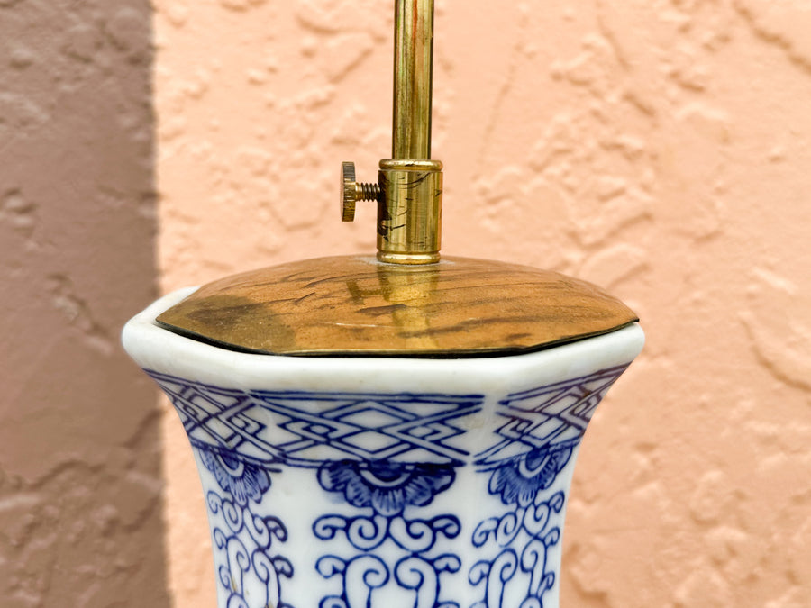 Pair of Blue and White Chinoiserie Lamps