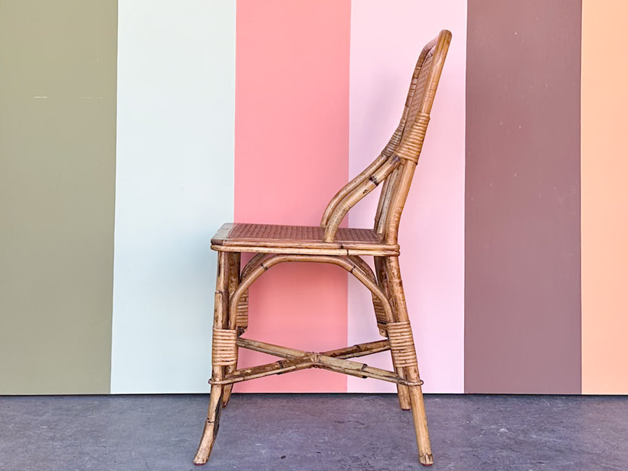 Whimsical Rattan and Cane Desk Chair