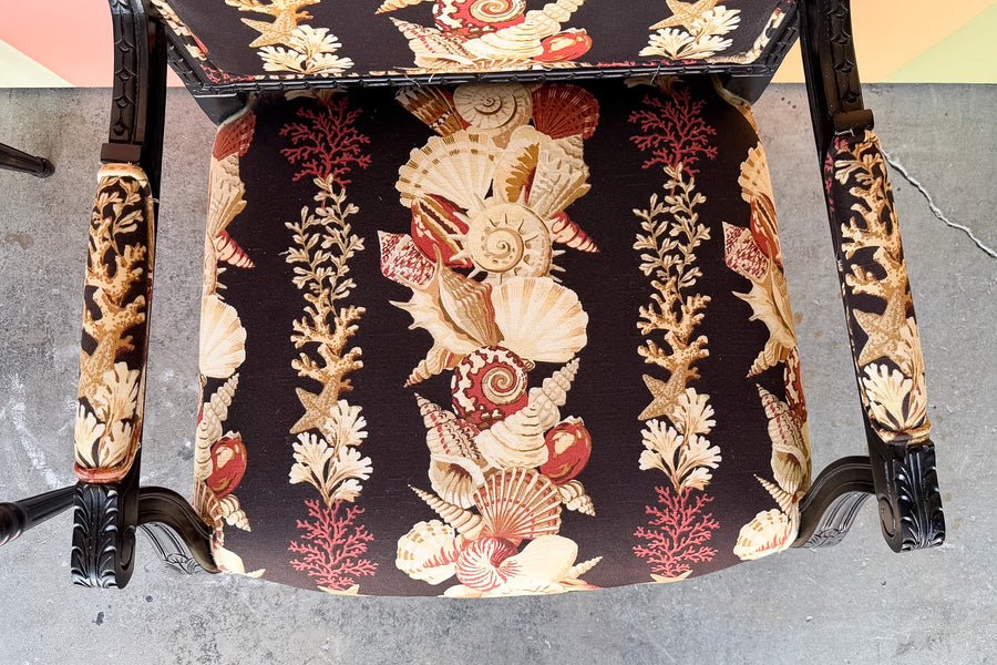 Pair of Shell Upholstered Arm Chairs