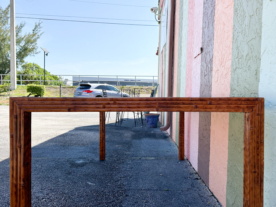 Tortoiseshell Fretwork Bamboo Dining Table