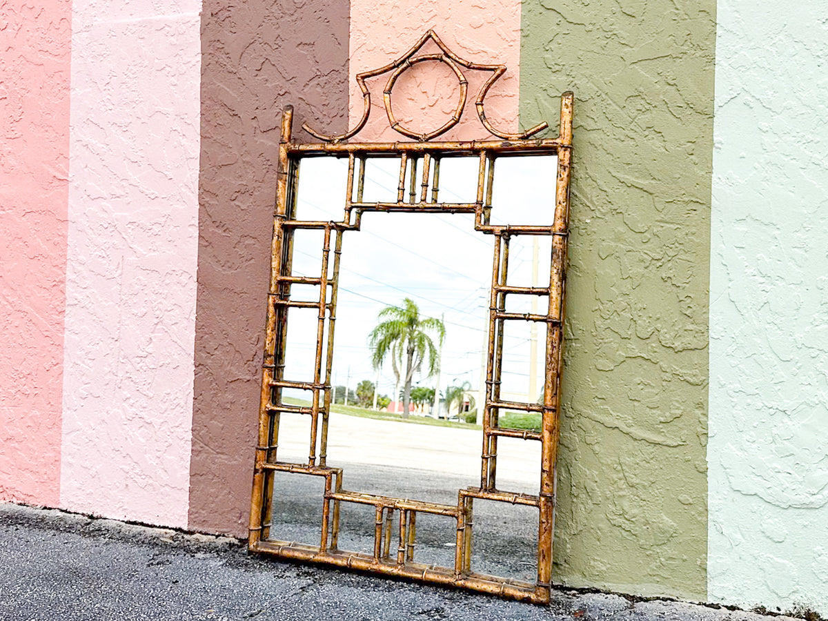 Regency Chic Faux Bamboo Metal Mirror