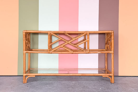 Chippendale Rattan Console